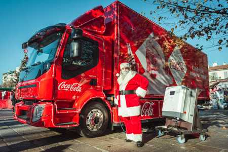 Santa Claus and his Christmas truck